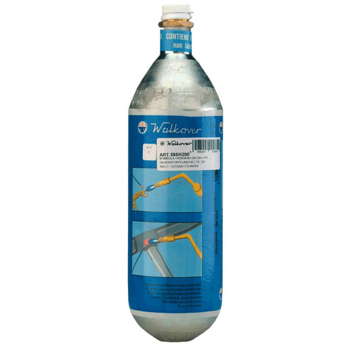 2 liter wegwerp cilinder met 200 liter zuurstof gas M24x2 | FE585H200